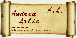 Andrea Lolić vizit kartica